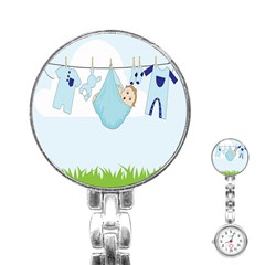 Baby Boy Clothes Line Stainless Steel Nurses Watch by Nexatart