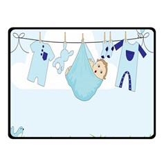 Baby Boy Clothes Line Double Sided Fleece Blanket (small)  by Nexatart