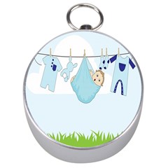 Baby Boy Clothes Line Silver Compasses by Nexatart