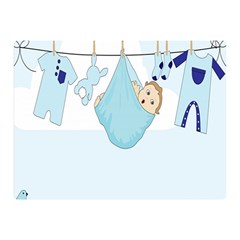 Baby Boy Clothes Line Double Sided Flano Blanket (mini)  by Nexatart