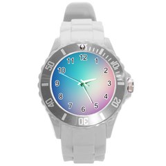 Background Blurry Template Pattern Round Plastic Sport Watch (l)