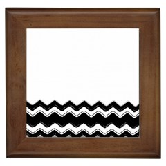 Chevrons Black Pattern Background Framed Tiles