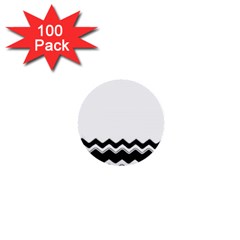 Chevrons Black Pattern Background 1  Mini Buttons (100 Pack)  by Nexatart