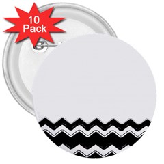 Chevrons Black Pattern Background 3  Buttons (10 Pack)  by Nexatart