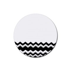 Chevrons Black Pattern Background Rubber Coaster (round) 