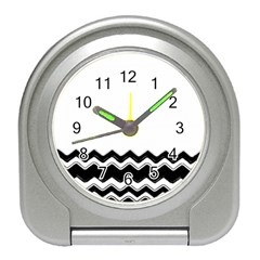 Chevrons Black Pattern Background Travel Alarm Clocks by Nexatart