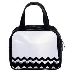 Chevrons Black Pattern Background Classic Handbags (2 Sides) by Nexatart