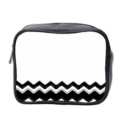 Chevrons Black Pattern Background Mini Toiletries Bag 2-side