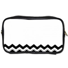 Chevrons Black Pattern Background Toiletries Bags 2-side