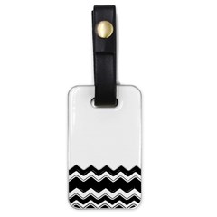 Chevrons Black Pattern Background Luggage Tags (one Side)  by Nexatart