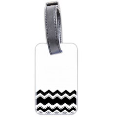 Chevrons Black Pattern Background Luggage Tags (two Sides) by Nexatart