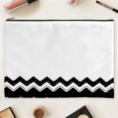 Chevrons Black Pattern Background Cosmetic Bag (xxxl)  by Nexatart