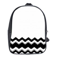 Chevrons Black Pattern Background School Bags (xl)  by Nexatart