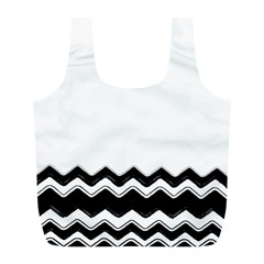 Chevrons Black Pattern Background Full Print Recycle Bags (l) 