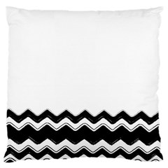 Chevrons Black Pattern Background Large Flano Cushion Case (one Side) by Nexatart