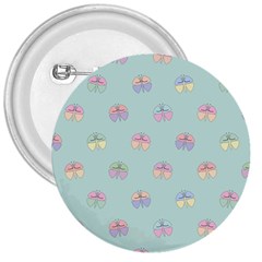 Butterfly Pastel Insect Green 3  Buttons by Nexatart