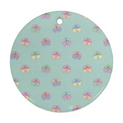 Butterfly Pastel Insect Green Ornament (round) by Nexatart