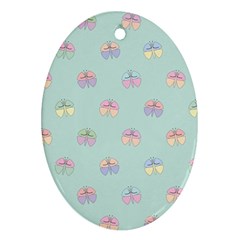 Butterfly Pastel Insect Green Ornament (oval) by Nexatart