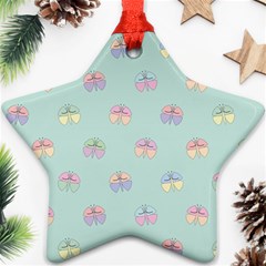 Butterfly Pastel Insect Green Ornament (star) by Nexatart