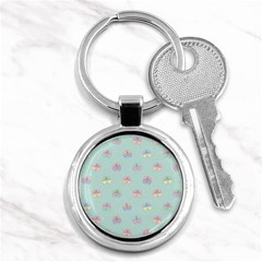 Butterfly Pastel Insect Green Key Chains (round)  by Nexatart