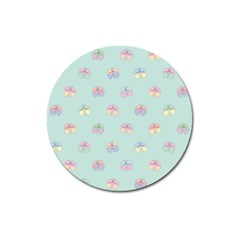 Butterfly Pastel Insect Green Magnet 3  (round) by Nexatart