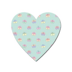 Butterfly Pastel Insect Green Heart Magnet by Nexatart