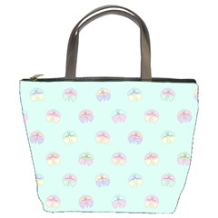 Butterfly Pastel Insect Green Bucket Bags by Nexatart