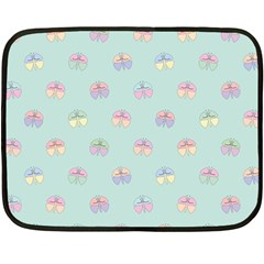 Butterfly Pastel Insect Green Fleece Blanket (mini) by Nexatart