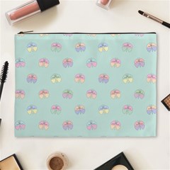 Butterfly Pastel Insect Green Cosmetic Bag (xl) by Nexatart