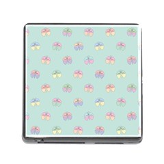 Butterfly Pastel Insect Green Memory Card Reader (square) by Nexatart