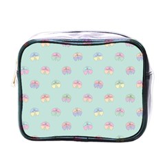 Butterfly Pastel Insect Green Mini Toiletries Bags by Nexatart