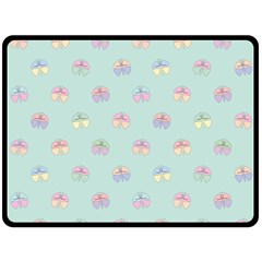 Butterfly Pastel Insect Green Fleece Blanket (large)  by Nexatart