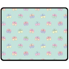 Butterfly Pastel Insect Green Fleece Blanket (medium)  by Nexatart