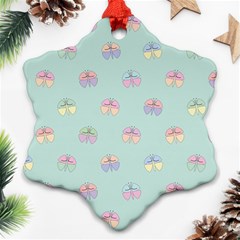 Butterfly Pastel Insect Green Ornament (snowflake) by Nexatart