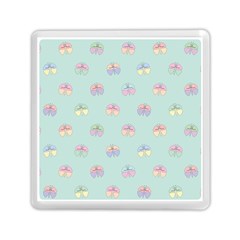 Butterfly Pastel Insect Green Memory Card Reader (square)  by Nexatart