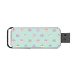 Butterfly Pastel Insect Green Portable Usb Flash (one Side) by Nexatart