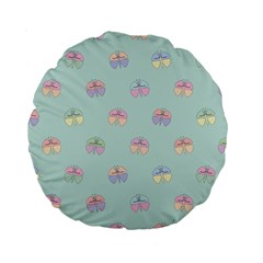 Butterfly Pastel Insect Green Standard 15  Premium Round Cushions by Nexatart