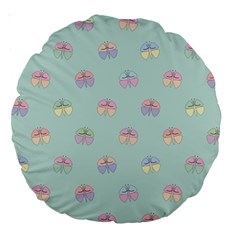 Butterfly Pastel Insect Green Large 18  Premium Round Cushions by Nexatart