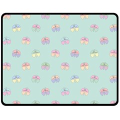 Butterfly Pastel Insect Green Double Sided Fleece Blanket (medium)  by Nexatart