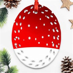 Christmas Background  Ornament (Oval Filigree)