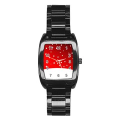 Christmas Background  Stainless Steel Barrel Watch