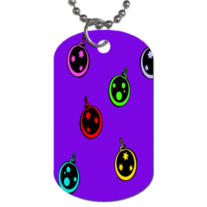 Christmas Baubles Dog Tag (One Side)