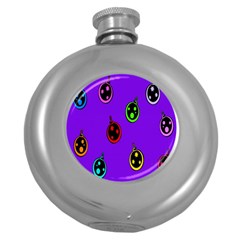 Christmas Baubles Round Hip Flask (5 oz)