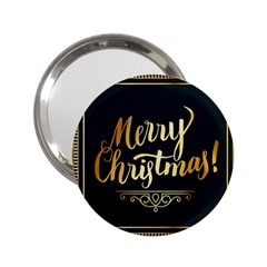 Christmas Gold Black Frame Noble 2 25  Handbag Mirrors by Nexatart