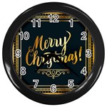 Christmas Gold Black Frame Noble Wall Clocks (Black) Front