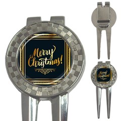 Christmas Gold Black Frame Noble 3-in-1 Golf Divots