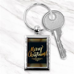 Christmas Gold Black Frame Noble Key Chains (rectangle)  by Nexatart