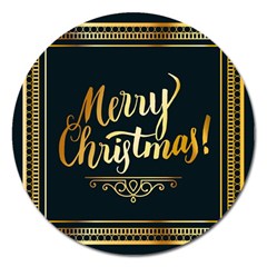 Christmas Gold Black Frame Noble Magnet 5  (round) by Nexatart