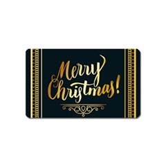 Christmas Gold Black Frame Noble Magnet (name Card) by Nexatart