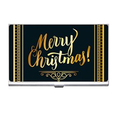 Christmas Gold Black Frame Noble Business Card Holders by Nexatart